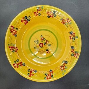 Terre Provence Yellow Floral Ceramic Plate French Country